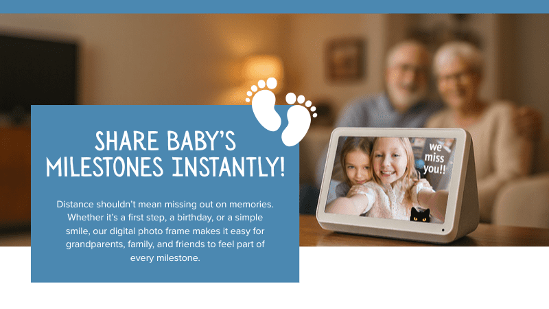 Share baby's milestones and favorite moments instantly with friends and family.